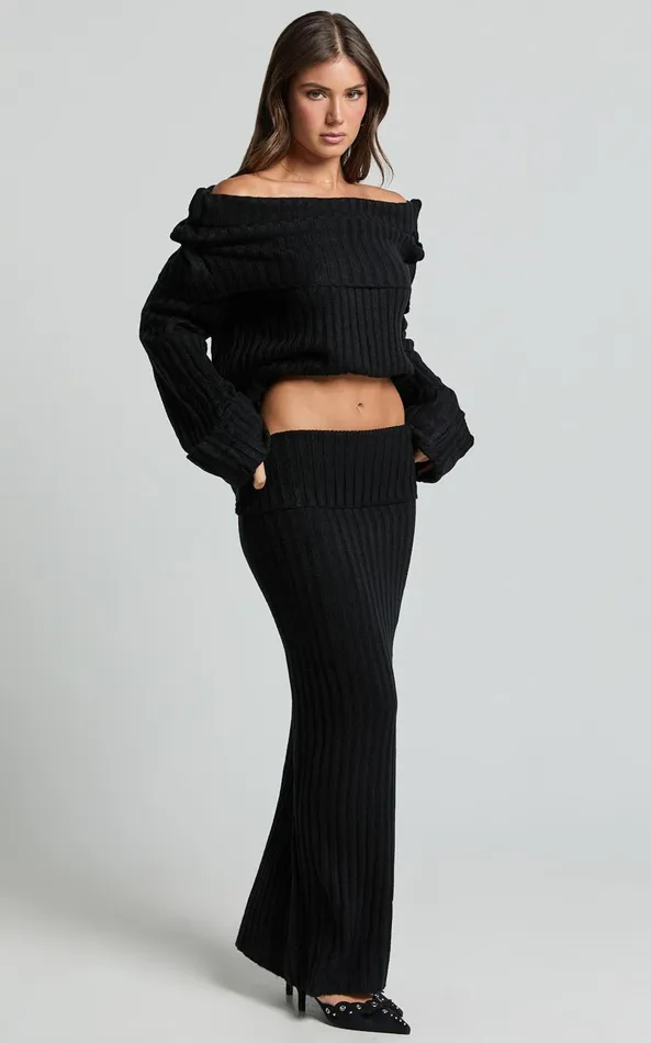 Showpo SNDYS THE LABEL 8211 BROOKS MAXI SKIRT In Black Women Skirts