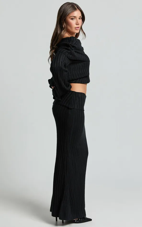 Showpo SNDYS THE LABEL 8211 BROOKS MAXI SKIRT In Black Women Skirts