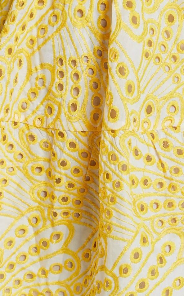 Showpo Sophia Mini Dress 8211 Tie Back Puff Sleeve Dress In White And Yellow Women Dresses