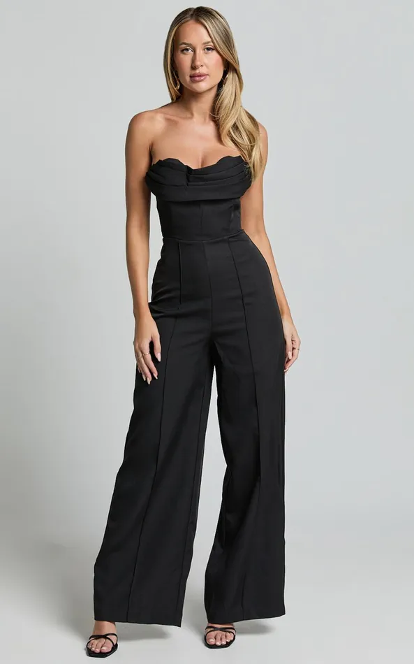 Showpo Stacey Jumpsuit 8211 Strapless Cowl Wide Leg Jumpsuit In Black Women Jumpsuits Showpo Stacey Jumpsuit 8211 Strapless Cowl Wide Leg Jumpsuit In Black Women Jumpsuits