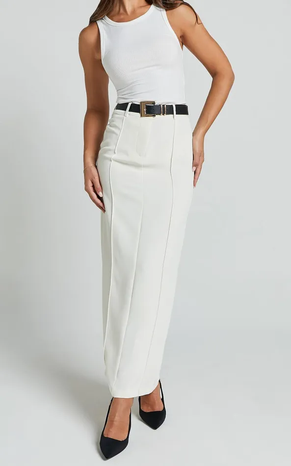 Showpo Stella Maxi Skirt 8211 High Waisted Pencil Skirt In Stone Women Skirts