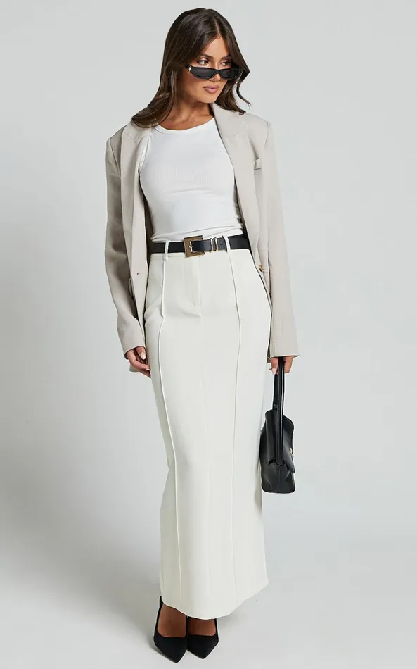 Showpo Stella Maxi Skirt 8211 High Waisted Pencil Skirt In Stone Women Skirts