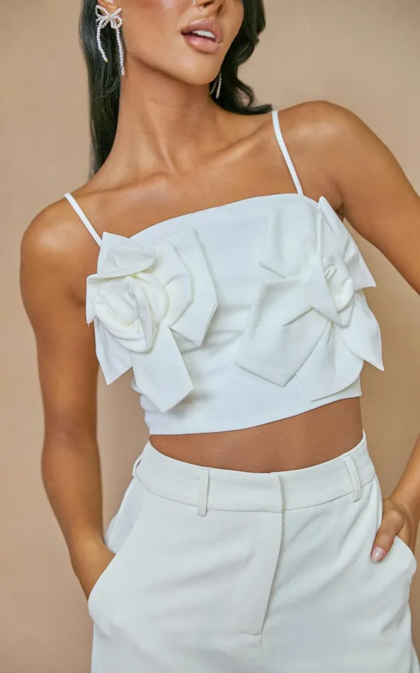 Showpo Stephany Top 8211 Floral Applique Cami Top In White Women Tops