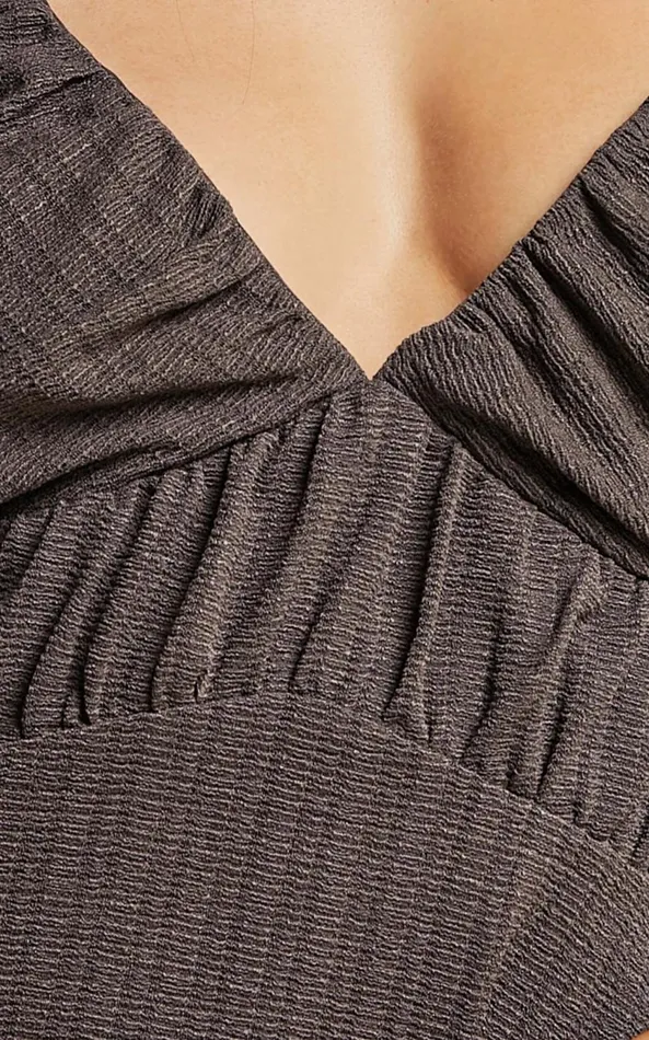 Showpo Suki Top 8211 Ruched Bust Cami Top In Dark Oak Women Tops