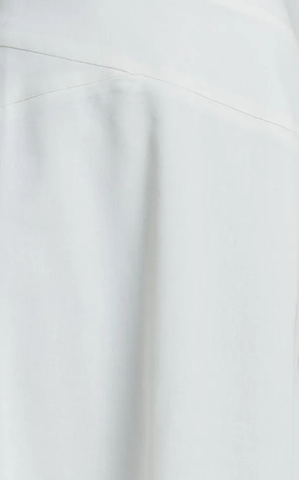 Showpo Sundry Midi Skirt 8211 Linen Look High Waisted Cross Front Detail Skirt In Off White Women Skirts
