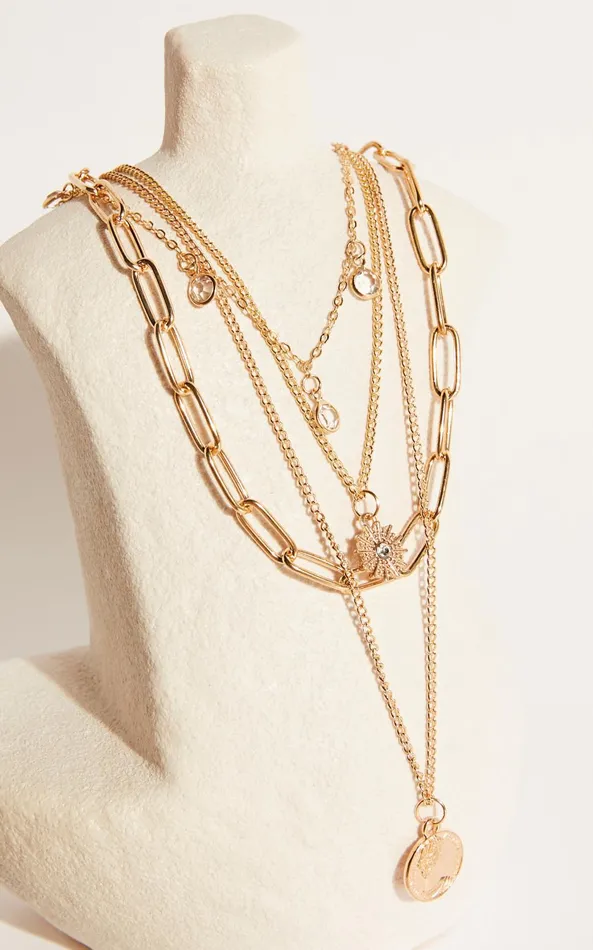 Showpo Susie Multipack Necklace In Gold Women Necklaces