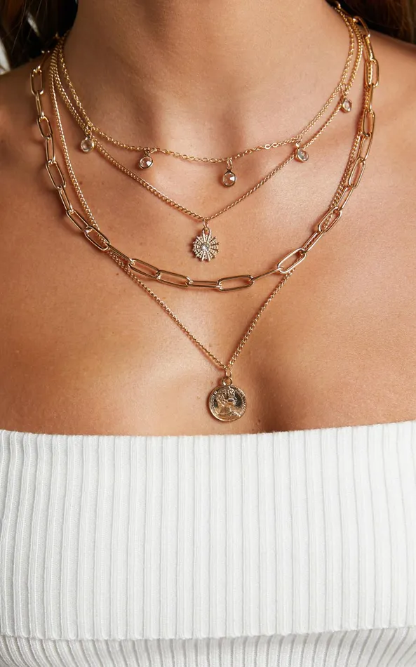 Showpo Susie Multipack Necklace In Gold Women Necklaces
