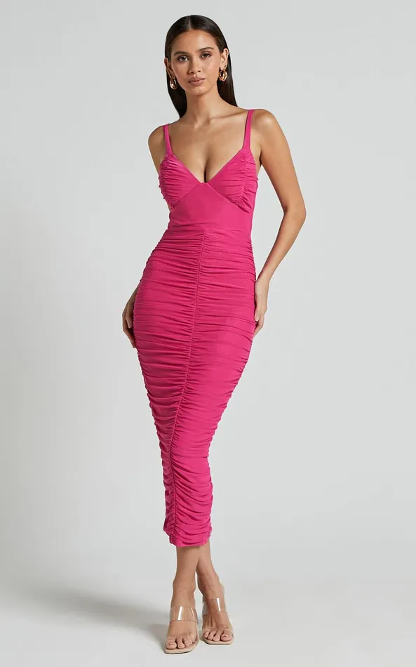 Showpo Suzie Midi Dress 8211 Sweetheart Neck Bustier Ruched Bodycon Dress In Magenta Women Dresses Showpo Suzie Midi Dress 8211 Sweetheart Neck Bustier Ruched Bodycon Dress In Magenta Women Dresses