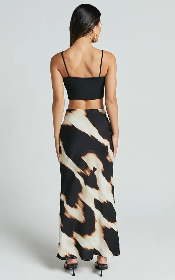 Showpo Tabitha Midi Skirt 8211 High Waist Slip Skirt In Brown Women Skirts