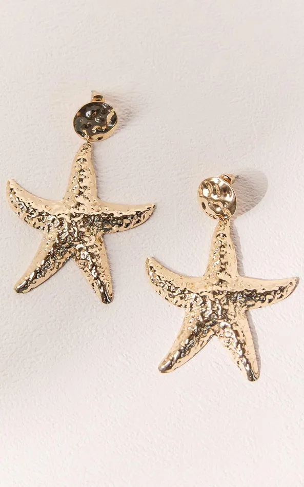Showpo Tara Earrings 8211 Large Star Drop Statement Earrings In Gold Women Earrings