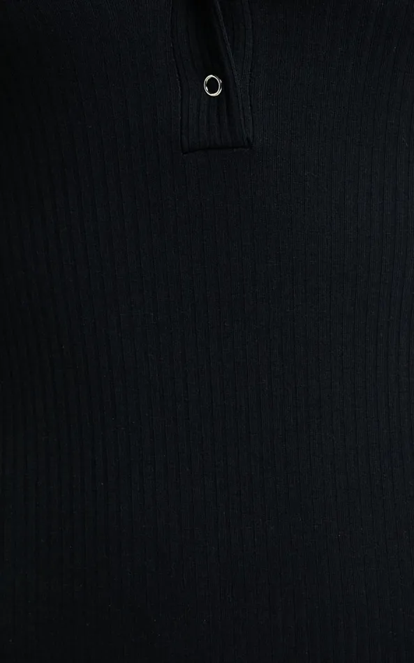 Showpo Tatem Bodysuit 8211 Long Sleeve Button Front Bodysuit In Black Women Curve Clothes
