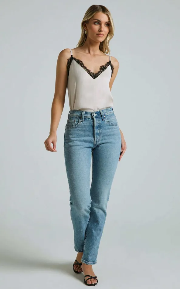 Showpo Tatito Top 8211 Lace Detail Cami Top In Cream Women Tops