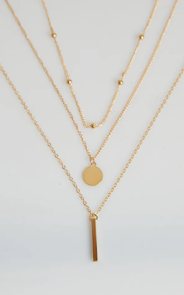 Showpo The Guest List Layered Necklace Set In Gold Women Gold Plated Jewelry