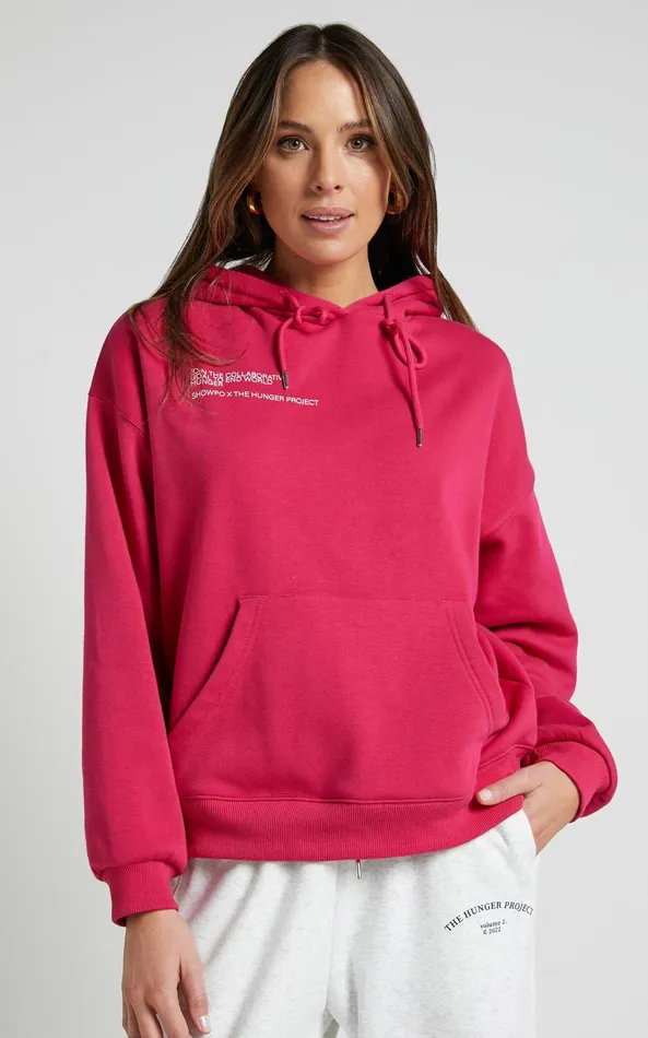 Showpo The Hunger Project X Showpo 8211 Collaborative Hoodie In Mulberry Women Curve Clothes