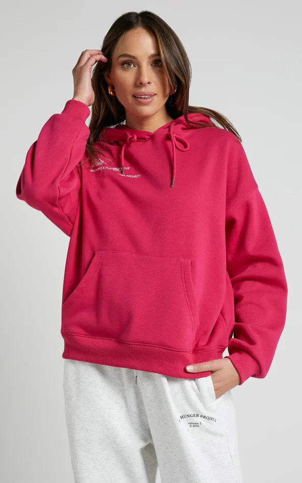 Showpo The Hunger Project X Showpo 8211 Collaborative Hoodie In Mulberry Women Curve Clothes