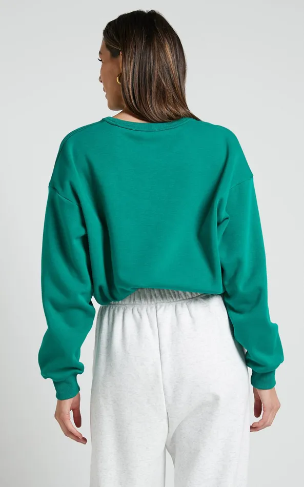 Showpo The Hunger Project X Showpo 8211 THP Crew Neck Sweatshirt In Green Women Curve Clothes