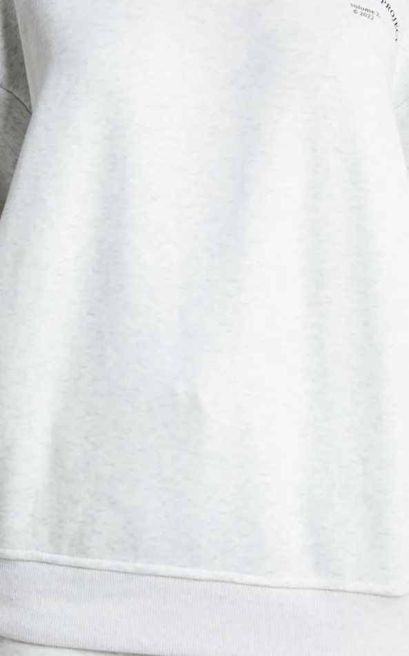 Showpo The Hunger Project X Showpo 8211 THP Crew Neck Sweatshirt In White Marle Women Curve Clothes