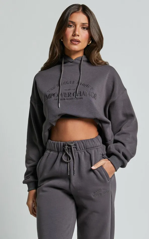 Showpo The Hunger Project X Showpo 8211 THP Hoodie In Grey Women Curve Clothes