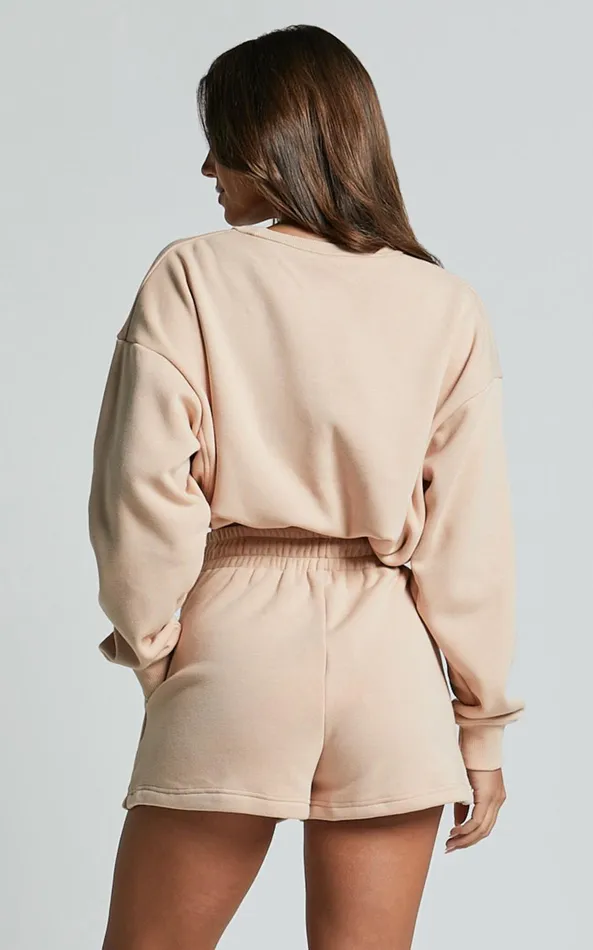 Showpo The Hunger Project X Showpo 8211 THP Shorts In Beige Women Curve Clothes