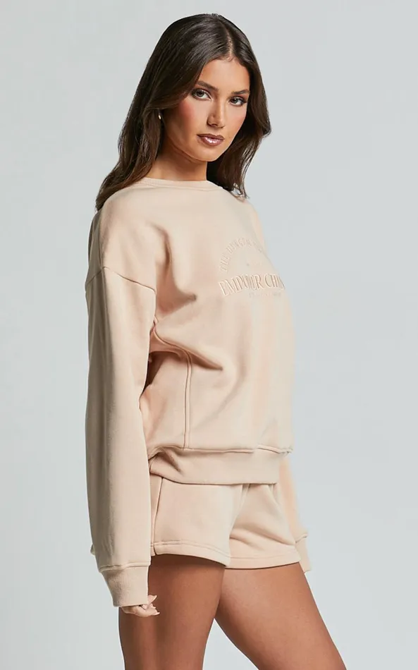 Showpo The Hunger Project X Showpo 8211 THP Sweatshirt In Beige Women Curve Clothes
