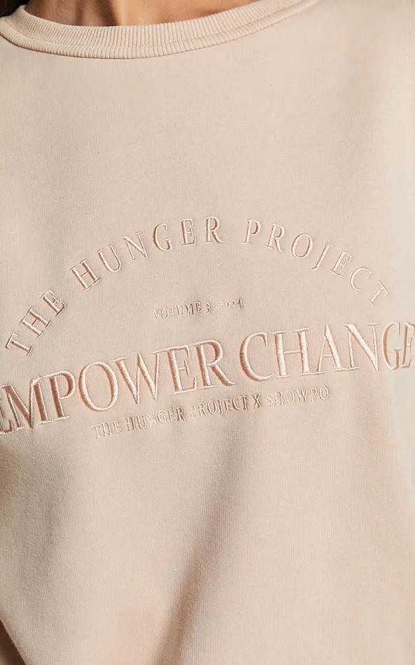Showpo The Hunger Project X Showpo 8211 THP Sweatshirt In Beige Women Curve Clothes
