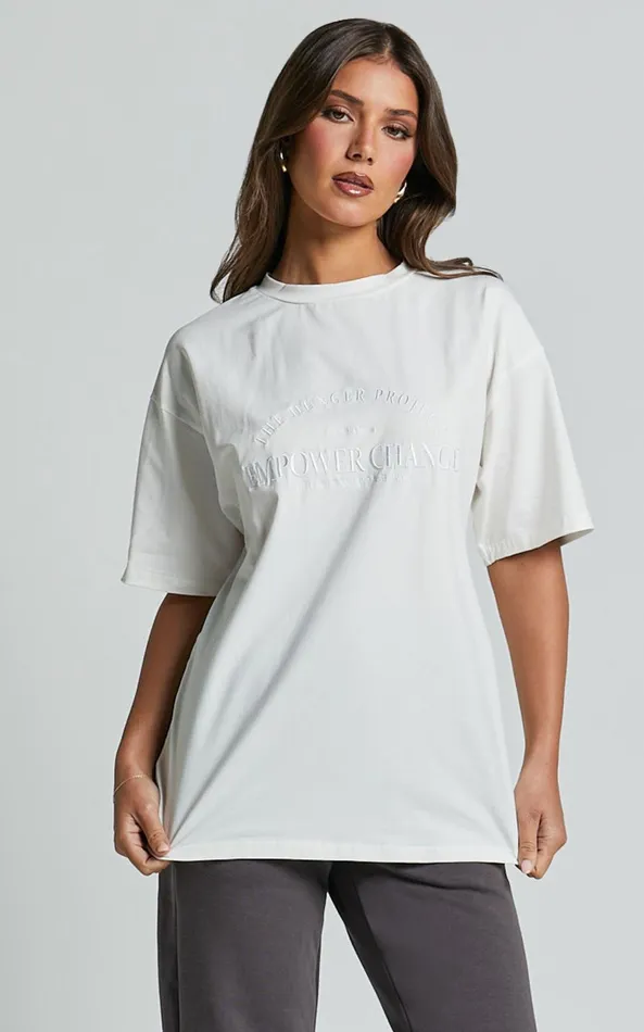 Showpo The Hunger Project X Showpo 8211 THP TShirt In White Women Tops