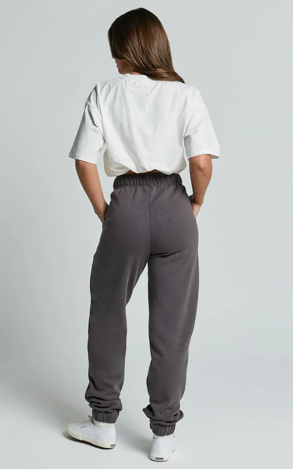 Showpo The Hunger Project X Showpo 8211 THP Track Pants In Grey Women Curve Clothes