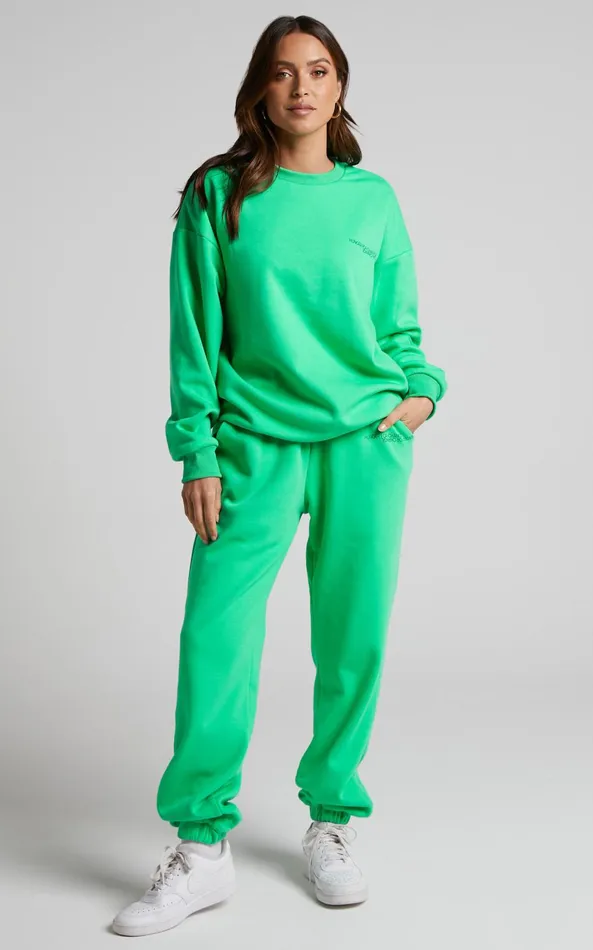 Showpo The Hunger Project X Showpo Mid Waisted Sweatpants In Green Women Pants