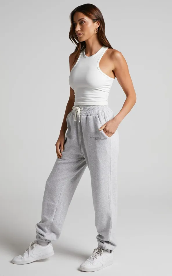 Showpo The Hunger Project X Showpo Mid Waisted Sweatpants In Grey Women Pants