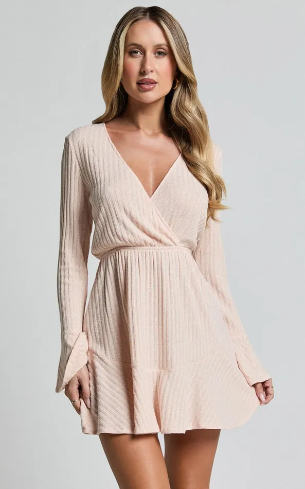 Showpo The Next Step Mini Dress 8211 Long Sleeve Dress In Beige Marle Women Dresses Showpo The Next Step Mini Dress 8211 Long Sleeve Dress In Beige Marle Women Dresses