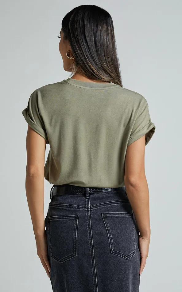 Showpo Tinaya Top 8211 Raglan Shell Top In Olive Women Curve Clothes