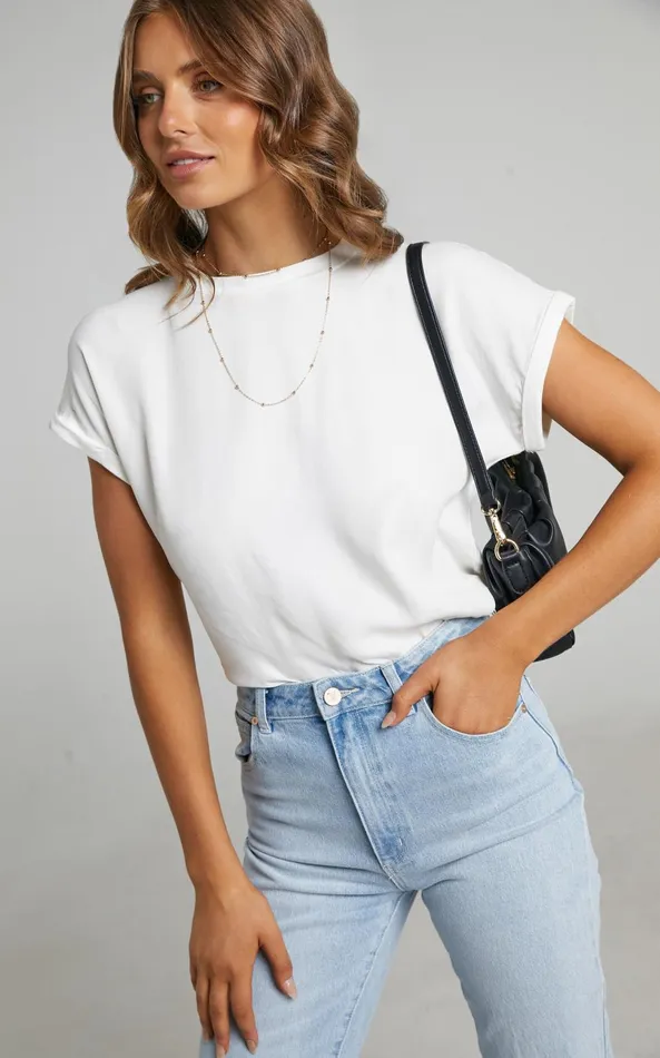 Showpo Tinaya Top 8211 Raglan Shell Top In White Women Curve Clothes