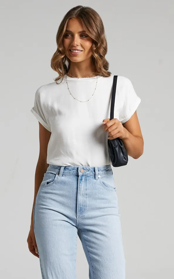 Showpo Tinaya Top 8211 Raglan Shell Top In White Women Curve Clothes