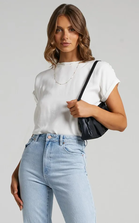 Showpo Tinaya Top 8211 Raglan Shell Top In White Women Curve Clothes