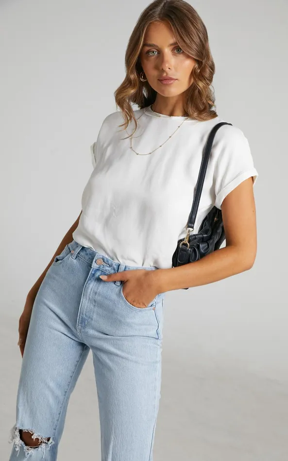 Showpo Tinaya Top 8211 Raglan Shell Top In White Women Curve Clothes