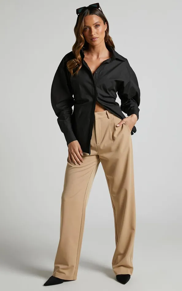 Showpo Tiva Shirt 8211 Long Sleeve Fitted Button Up Shirt In Black Women Tops Showpo Tiva Shirt 8211 Long Sleeve Fitted Button Up Shirt In Black Women Tops