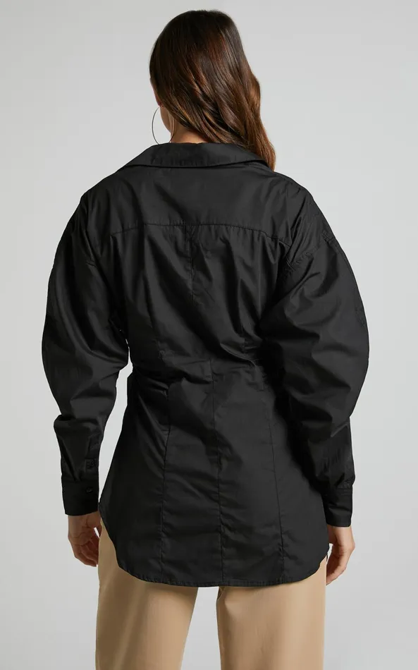 Showpo Tiva Shirt 8211 Long Sleeve Fitted Button Up Shirt In Black Women Tops Showpo Tiva Shirt 8211 Long Sleeve Fitted Button Up Shirt In Black Women Tops