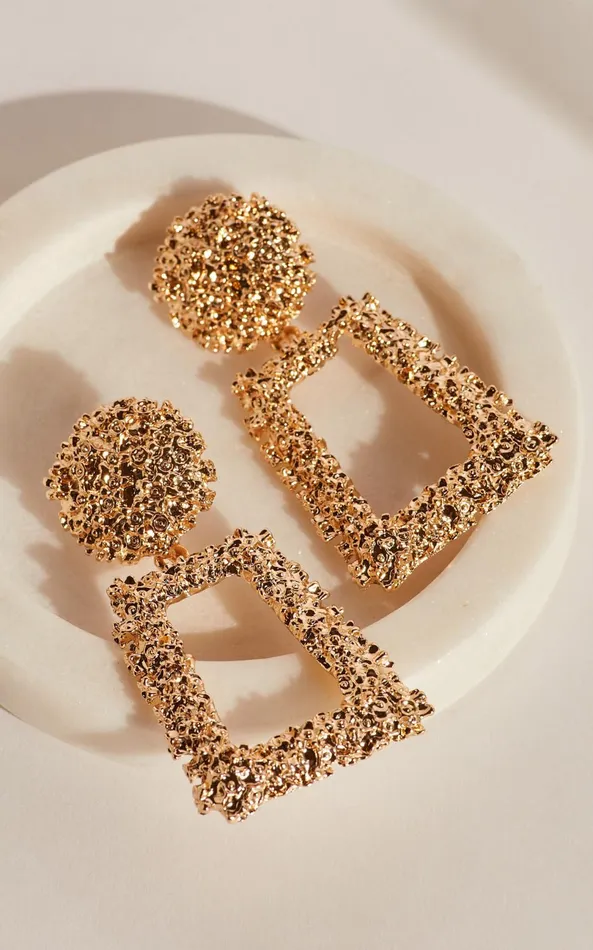 Showpo To The Stars Earrings In Gold Women Gold Plated Jewelry