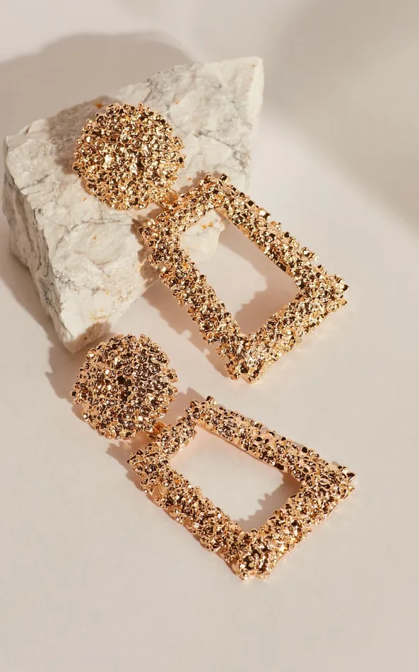 Showpo To The Stars Earrings In Gold Women Gold Plated Jewelry