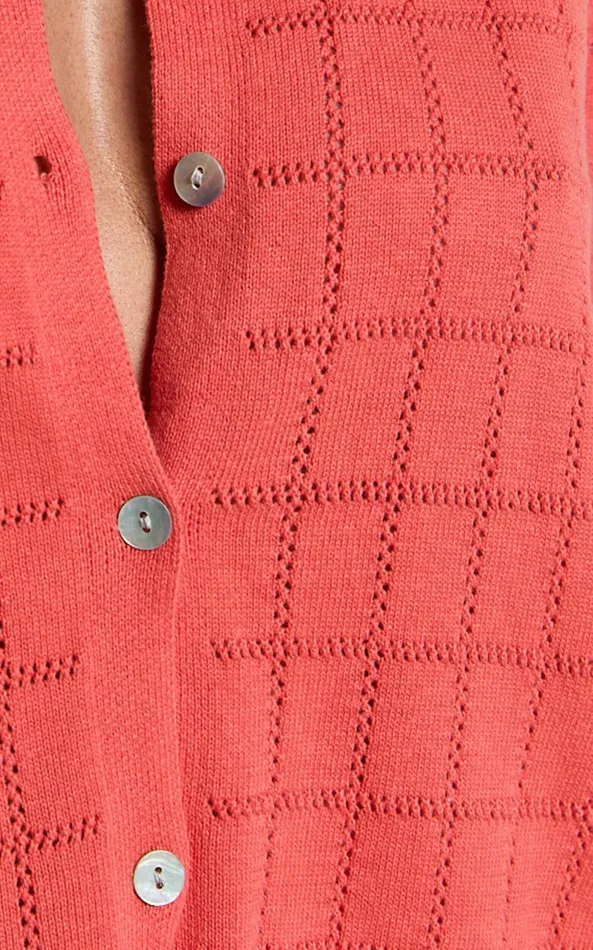 Showpo Tommy Two Piece Set 8211 Knit Button Through Top And Pants Two Piece Set In Coral Women Curve Clothes