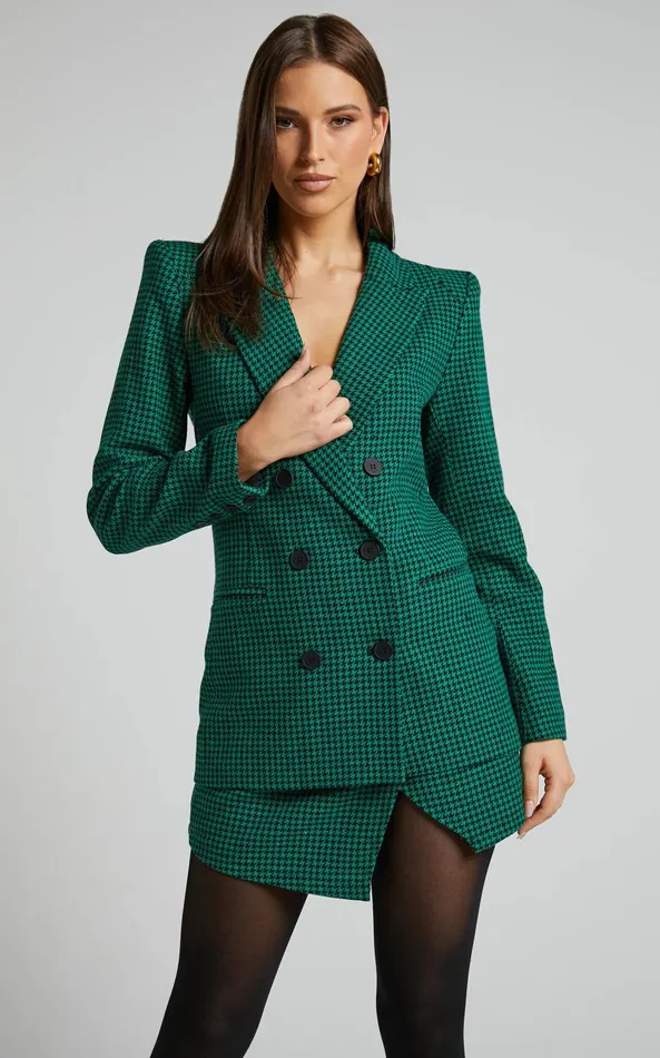 Showpo Toula Mini Skirt 8211 Thigh Split High Waisted Skirt In Green And Black Women Skirts