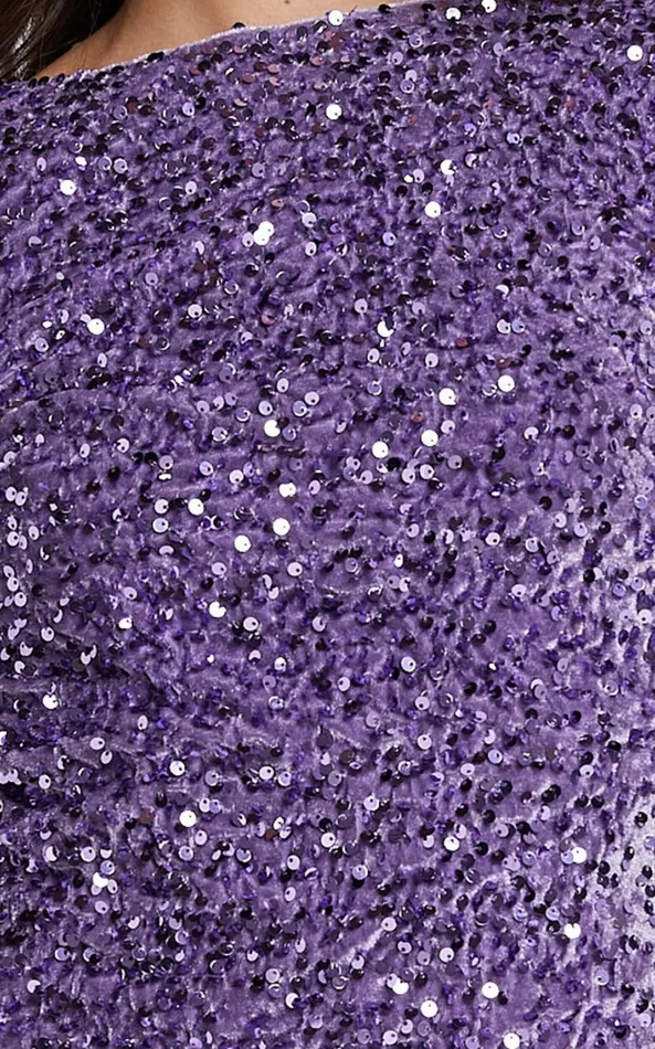Showpo Tracy Mini Dress 8211 Sequin Long Sleeve Backless Dress In Purple Women Dresses
