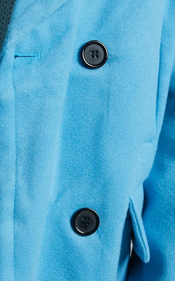 Showpo Trianka Coat 8211 Oversized Double Breasted Coat In Blue Women Jackets and Coats