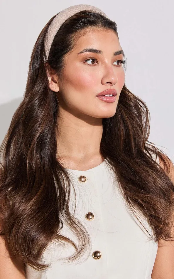 Showpo Uma Headband 8211 Boucle Rounded Headband In Stone Women Hair