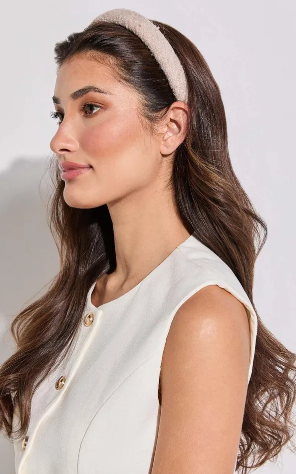 Showpo Uma Headband 8211 Boucle Rounded Headband In Stone Women Hair