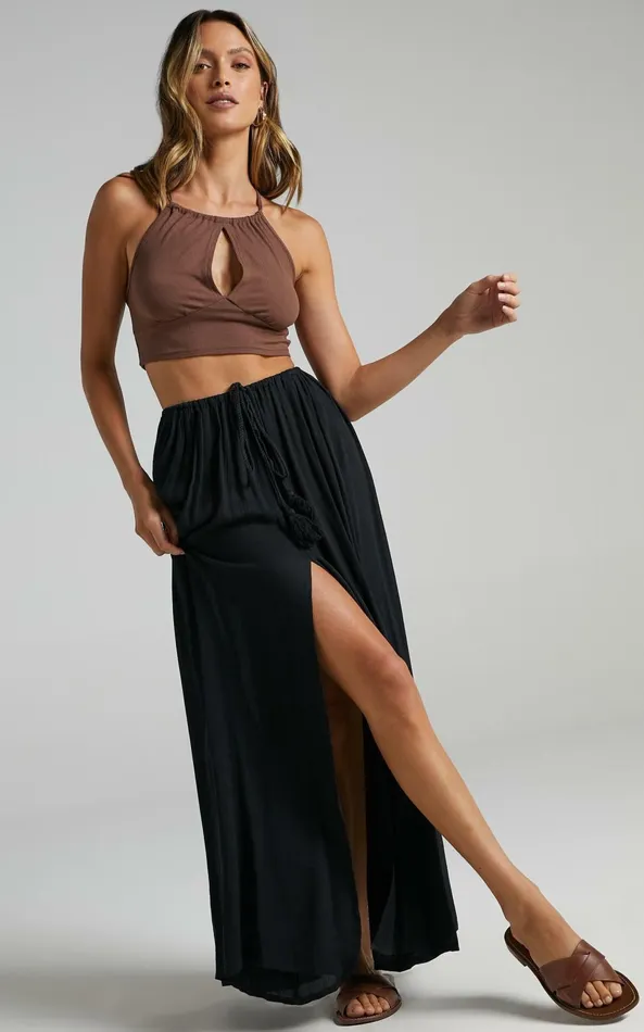 Showpo Under The Twilight Maxi Skirt 8211 Thigh Split Skirt In Black Women Skirts Showpo Under The Twilight Maxi Skirt 8211 Thigh Split Skirt In Black Women Skirts