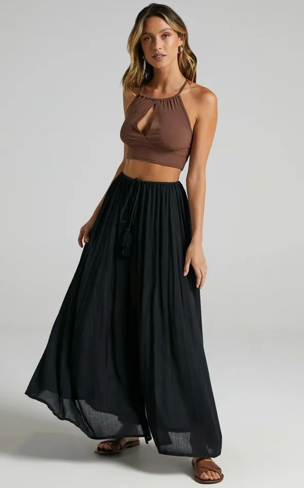 Showpo Under The Twilight Maxi Skirt 8211 Thigh Split Skirt In Black Women Skirts