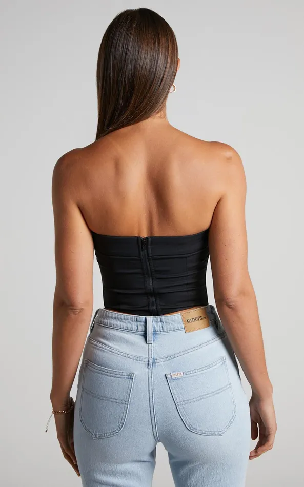 Showpo Vaira Top 8211 Strapless Corset Top In Black Women Curve Clothes