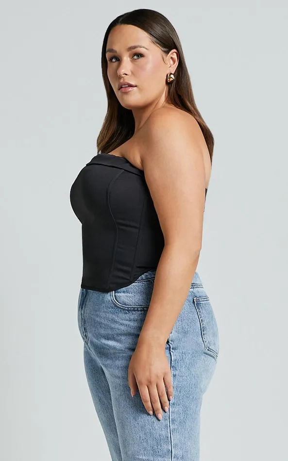 Showpo Vaira Top 8211 Strapless Corset Top In Black Women Curve Clothes