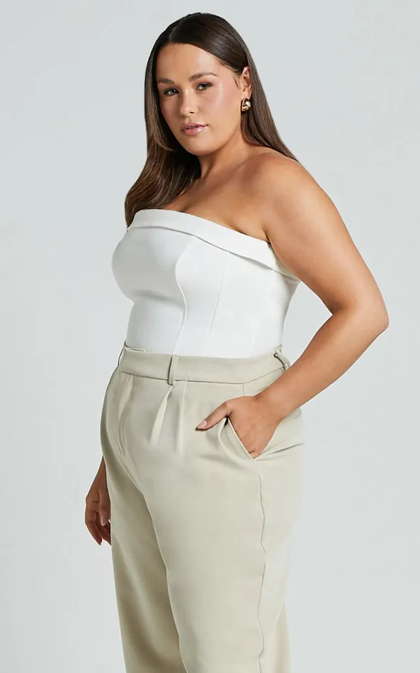 Showpo Vaira Top 8211 Strapless Corset Top In White Women Curve Clothes
